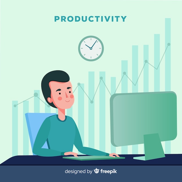 Conceito de produtividade moderna com design plano Vetor grátis