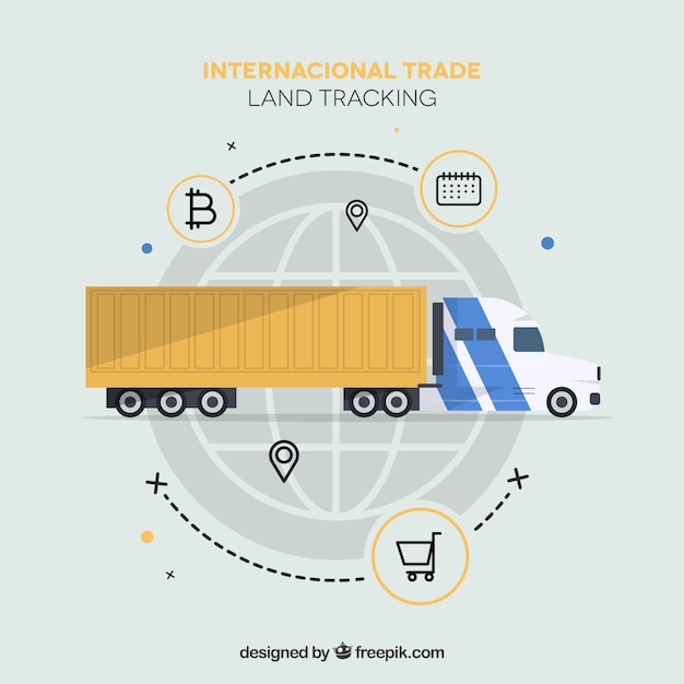 Conceito moderno de comércio internacional com design plano Vetor grátis
