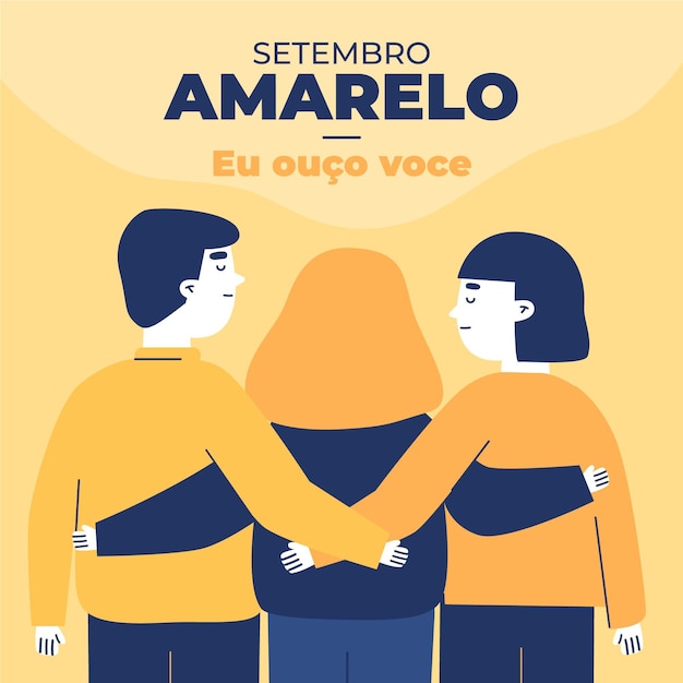 Conceito Setembro Amarelo Vetor Premium