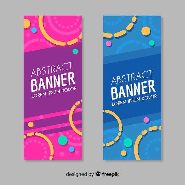 Conjunto de bandeiras modernas com design abstrato Vetor grátis