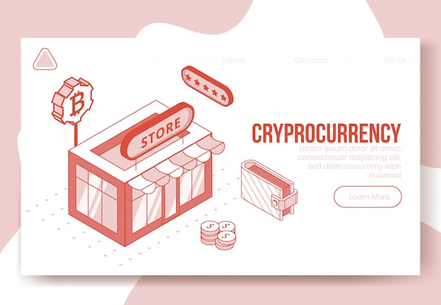 Conjunto de conceito de design isométrica digital de financeira cryptocurrency app 3d iconsoncept Vetor Premium