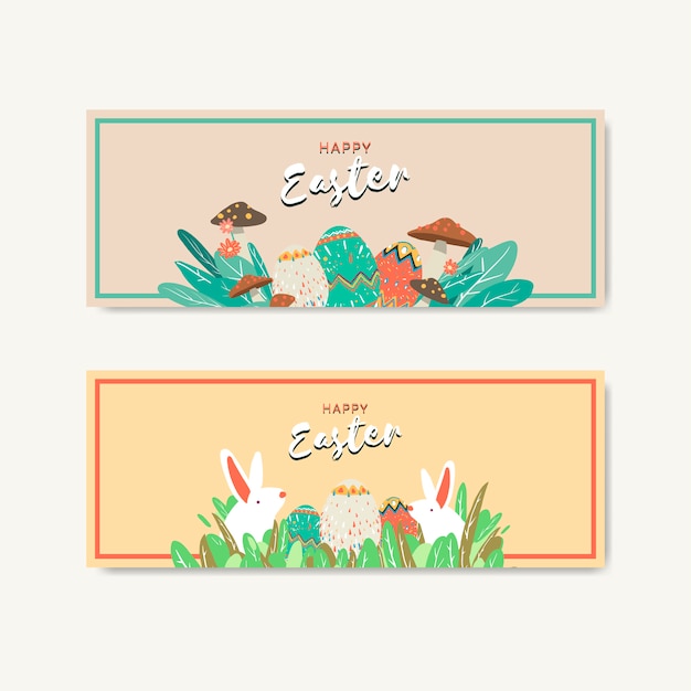 Conjunto de design de ovo de páscoa Vetor grátis
