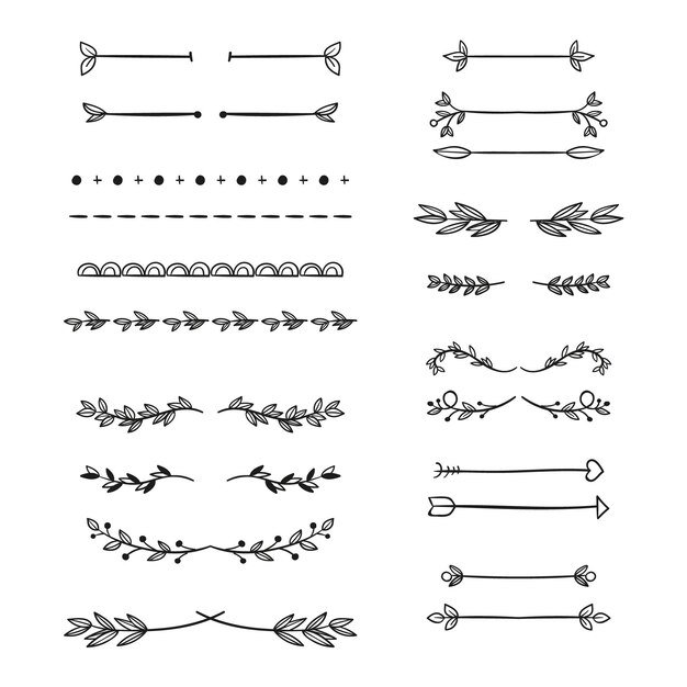 Conjunto De Divisórias Ornamentais Desenhadas à Mão Vetor Grátis 4911