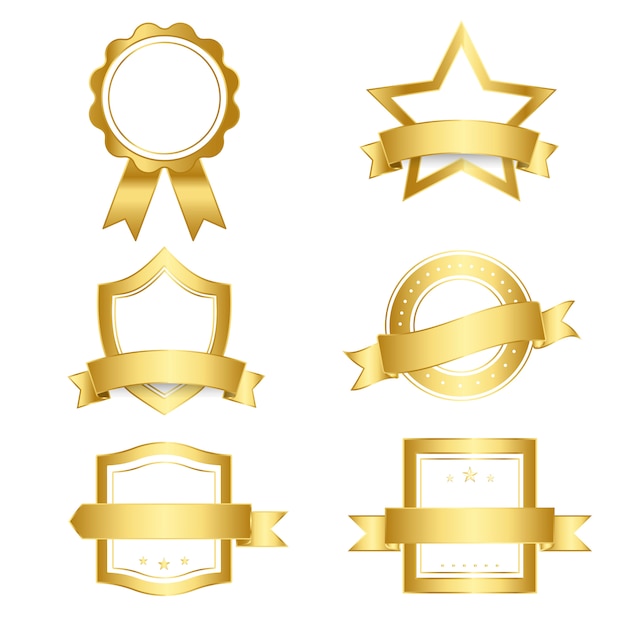 Conjunto de emblemas e banners vector Vetor grátis