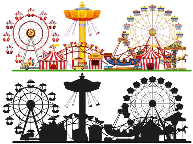 Conjunto de fundo de circo Vetor grátis