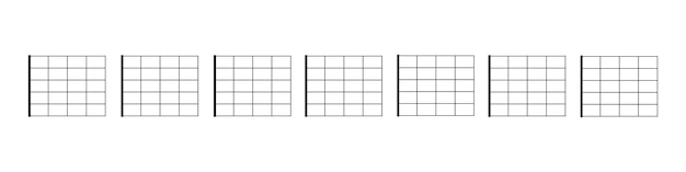 Conjunto de gráfico de acordes diagrama de acordes ilustração