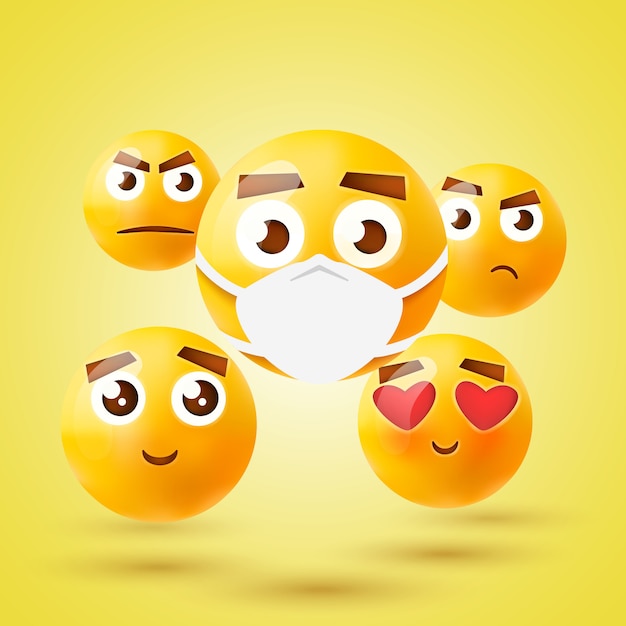 Conjunto de ícones 3d emoticon de alta qualidade. emoji