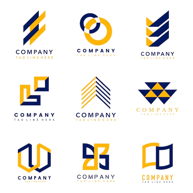 Conjunto De Idéias De Design De Logotipo Da Empresa Vetor Grátis