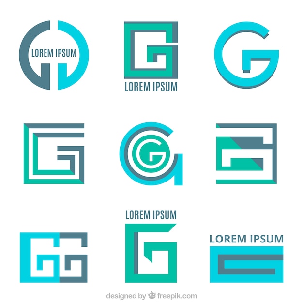 Conjunto De Logotipos De Letras Modernas G Baixar Vetores Grátis