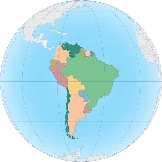 Continente Da América Do Sul é Dividido Por País Vetor Premium 0942