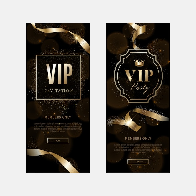 Convites De Vip De Luxo E Fundos De Cupom Vetor Premium