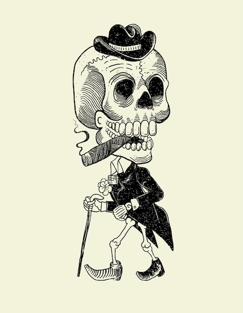 Crânio mexicano de catrin Vetor Premium