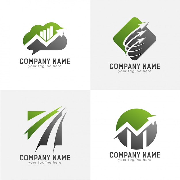 Crescer com o logotipo da seta Vetor Premium