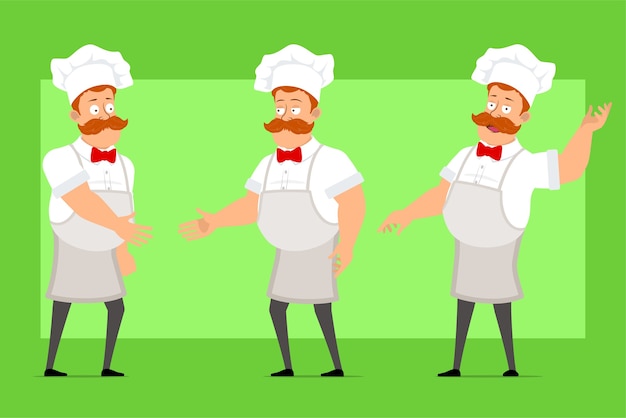 Desenho Animado Engraçado Chef Cozinheiro Personagem Homem Com Uniforme Branco E Chapéu De 4988