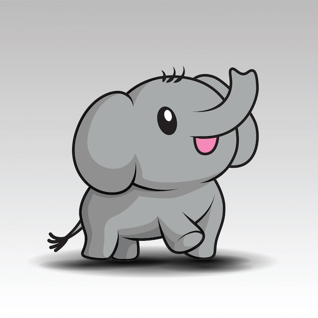 Desenho de elefante bebê fofo | Vetor Premium