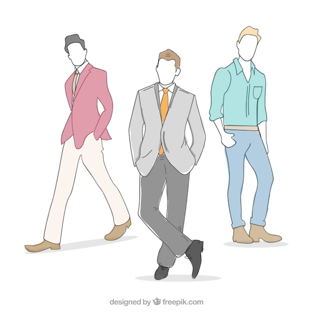 Desenho modelos masculinos | Vetor Premium