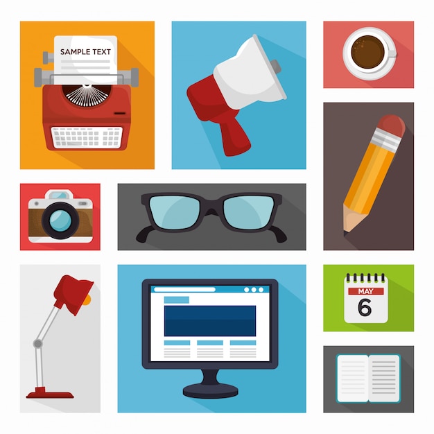 Design de gerenciamento de blog Vetor Premium
