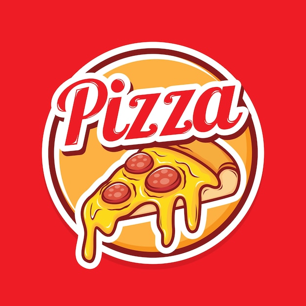 Design de logotipo de pizza Vetor Premium