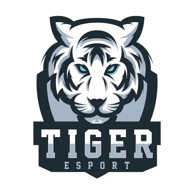 Design De Logotipo De Tigre Para Jogos De Esporte Vetor Premium