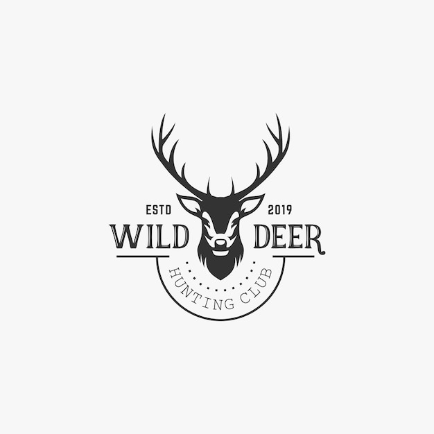Design de logotipo de veado Vetor Premium