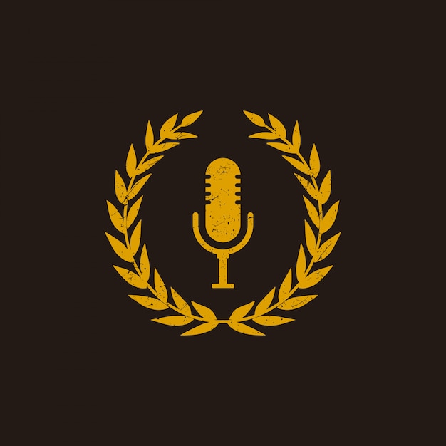 Design De Logotipo Podcast Em Vintage Vetor Premium 