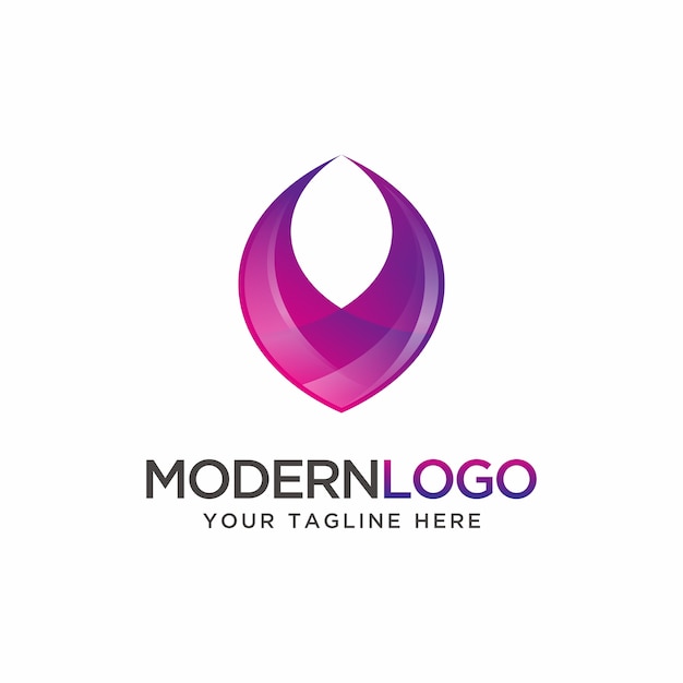 Design De Logotipo Roxo Moderno Abstrato Vetor Premium