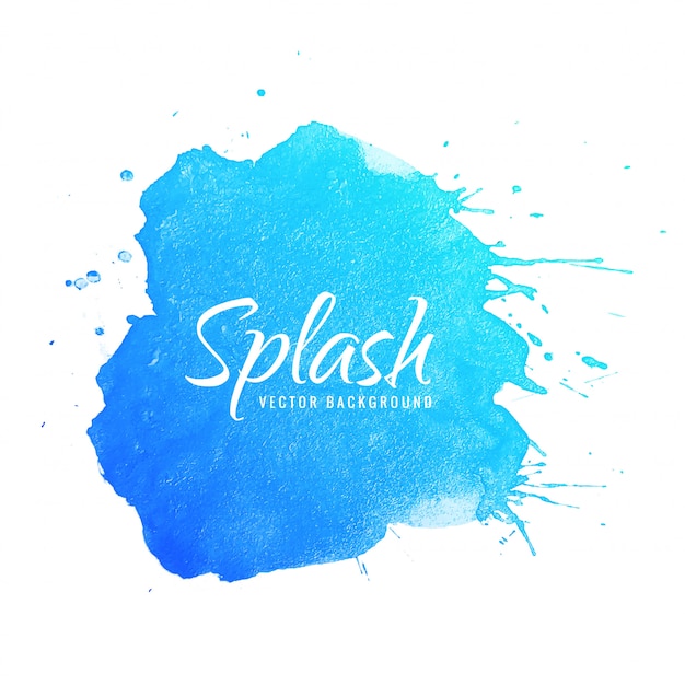 Design de respingo de tinta azul mão fundo aquarela Vetor grátis