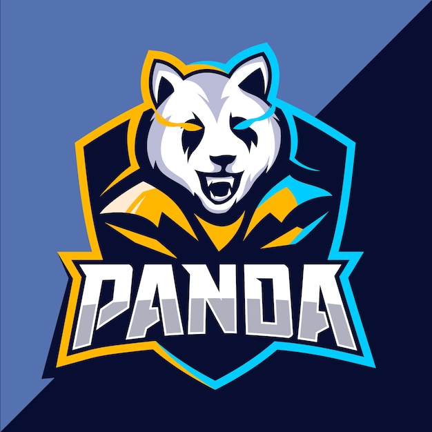 Design Do Logotipo Do Mascote Da Panda Vetor Premium