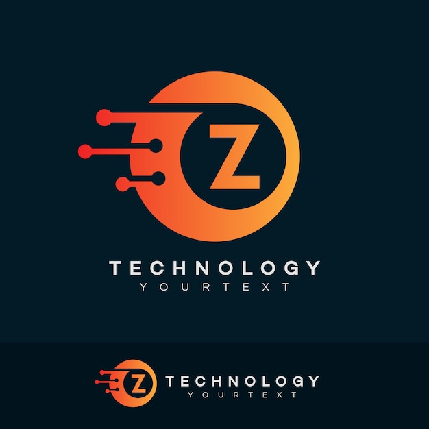 Design Inicial Do Logotipo Da Letra Z Da Tecnologia Vetor Premium