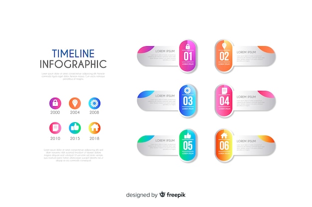 Design plano de modelo de cronograma infográfico Vetor grátis