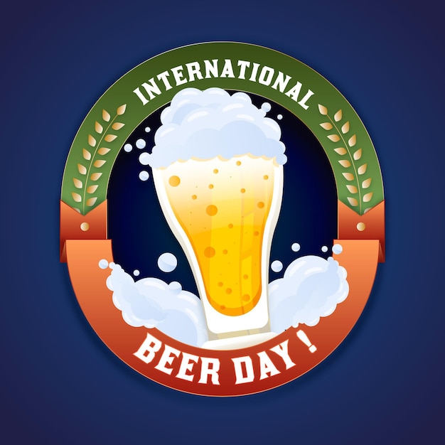 Dia internacional da cerveja de fundo de design plano ...