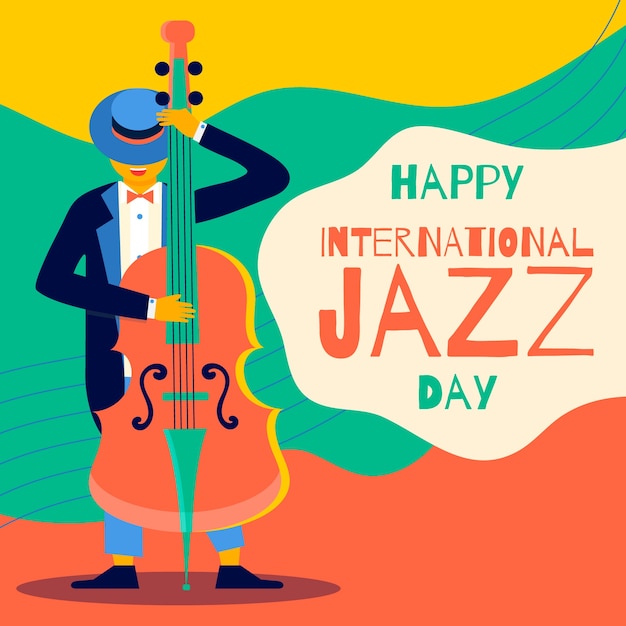 Dia internacional do jazz plano Vetor Grátis