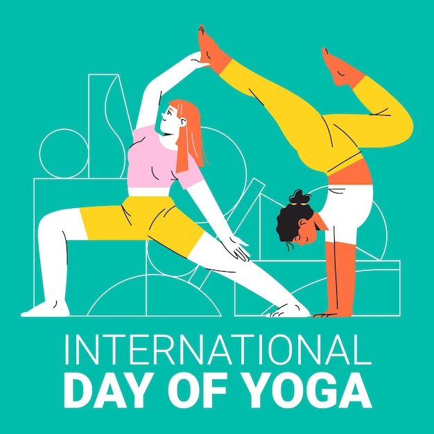 Dia internacional do yoga Vetor Premium
