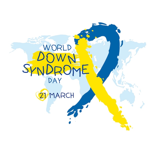 Dia mundial da síndrome de down Vetor Premium