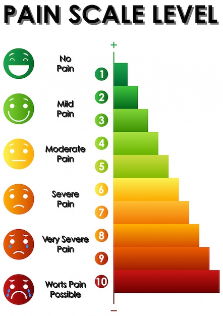 Diagrama Mostrando O Nível Da Escala De Dor Com Cores Diferentes Vetor Premium