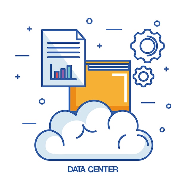 Documento De Arquivo De Arquivo De Nuvem Do Centro De Dados Vetor Premium