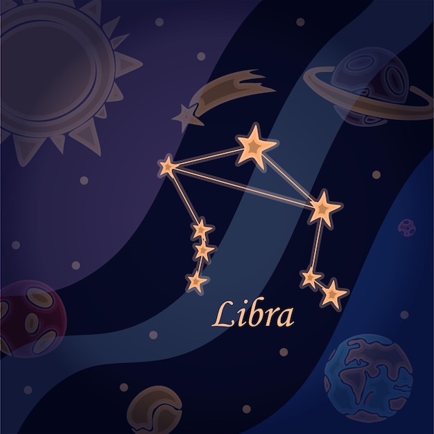 Doodle Constelação Do Símbolo De Libra Dos Signos Do Zodíaco Ilustração Vetorial De Astrologia E 0897