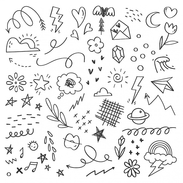 Doodle de rabisco abstrato mão desenhada Vetor Premium