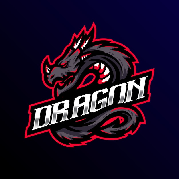 Dragon Mascot Logo Esport Gaming Vetor Premium