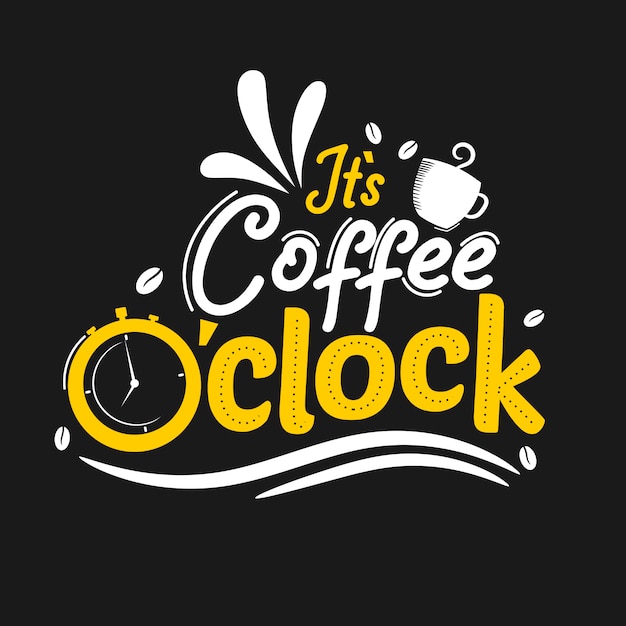 É café o relógio Vetor Premium