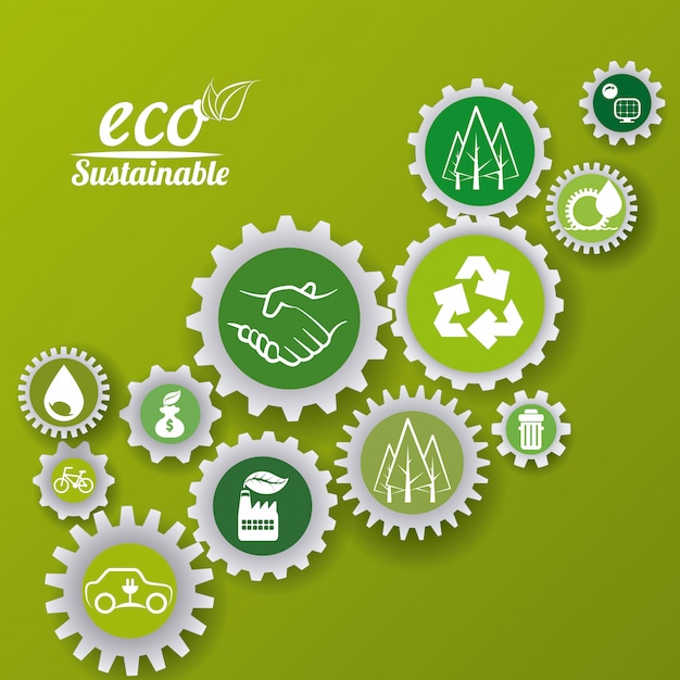 Eco Sustentabilidade Vetor Premium