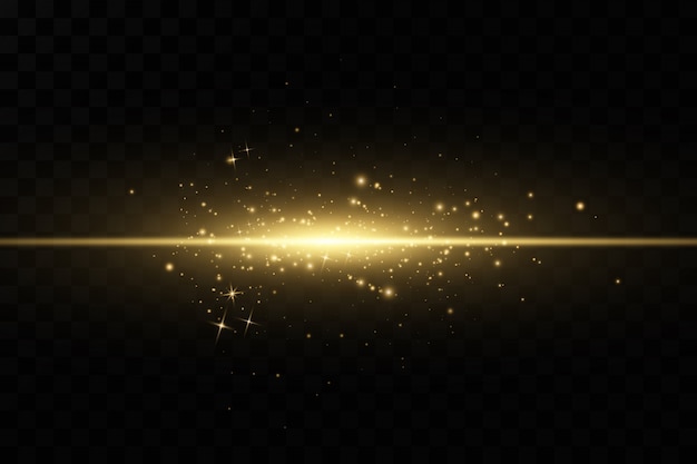 Efeito de luz dourado elegante resumo raios laser de luz raios de néon caóticos de luz