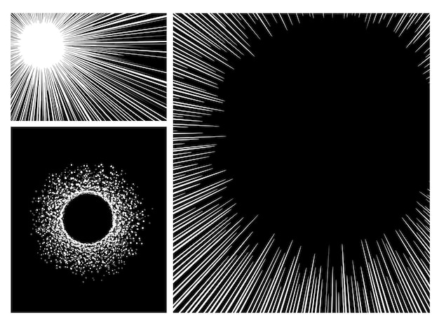 Efeito Radial Da Velocidade Do Mangá Para Cena De Quadrinhos Vetor