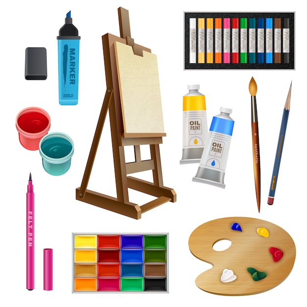 Elementos decorativos isolados artísticos Vetor grátis