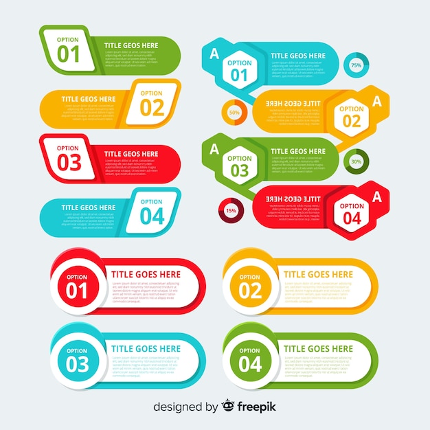 Elementos infográfico planas Vetor grátis