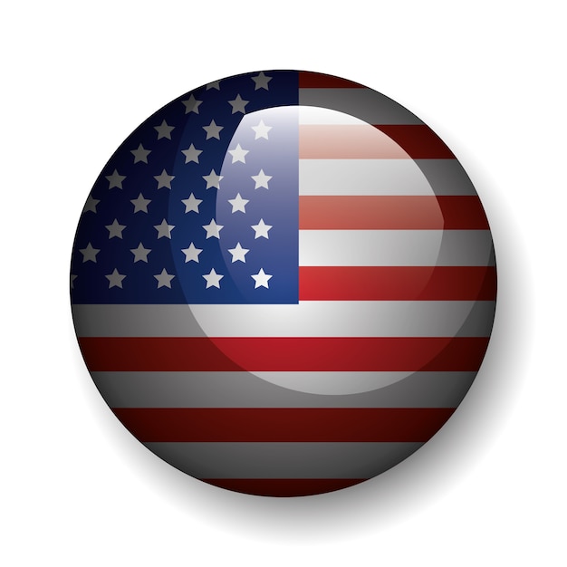 Emblema do botão de estados unidos da américa | Vetor Premium