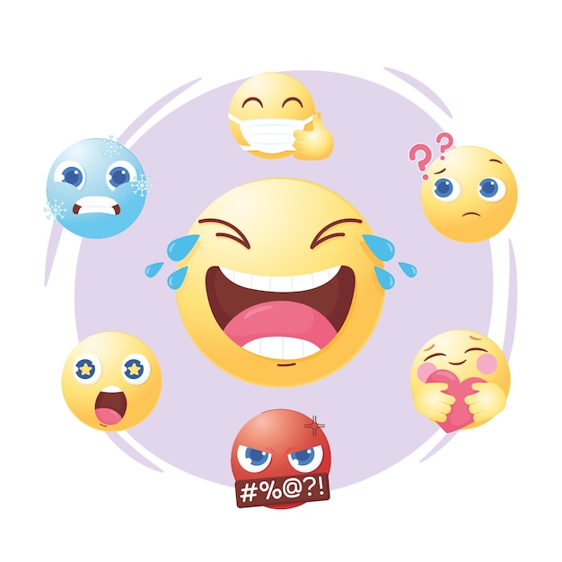 emoji-de-m-dia-social-define-um-humor-diferente-e-ilustra-o-de