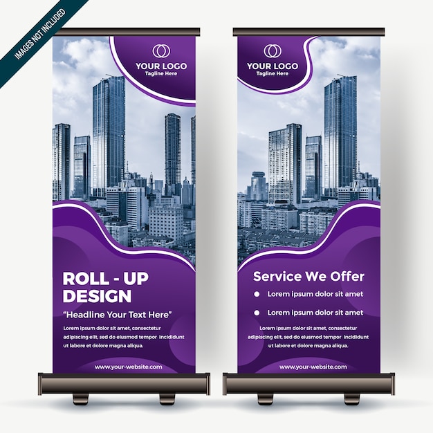 Enrole a bandeira com gradiente colorfull Vetor Premium