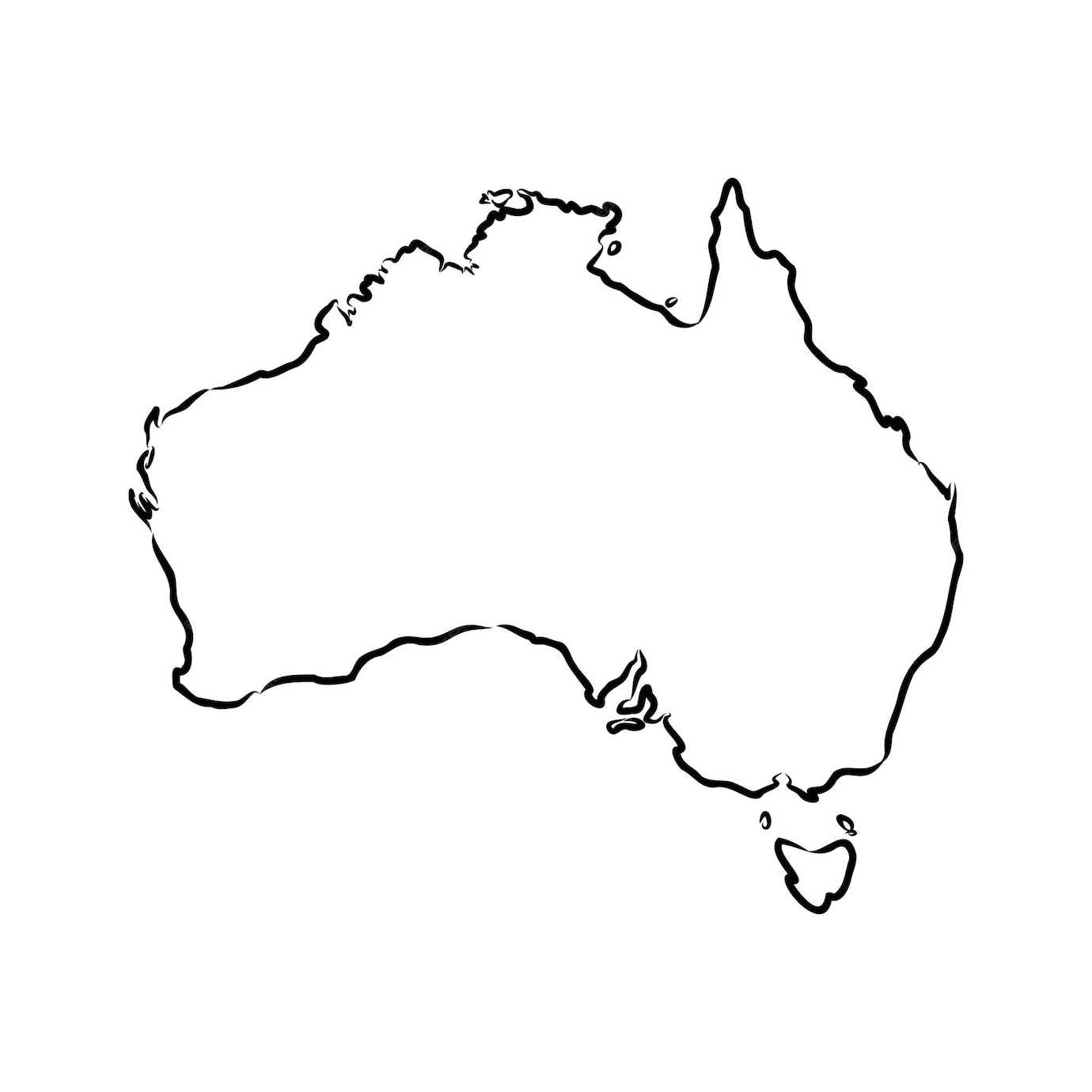 Esboço De Mapa De Austrália à Mão Livre Em Fundo Branco Ilustração Vetorial Desenho Vetorial 3392