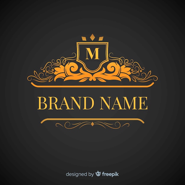 Estilo simples de logotipo elegante dourado Vetor grátis